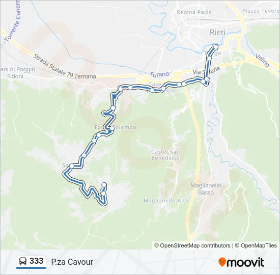 333 Bus Line Map
