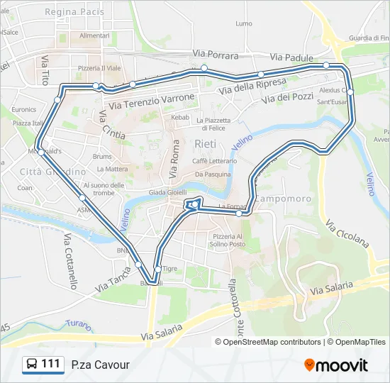 111 Bus Line Map