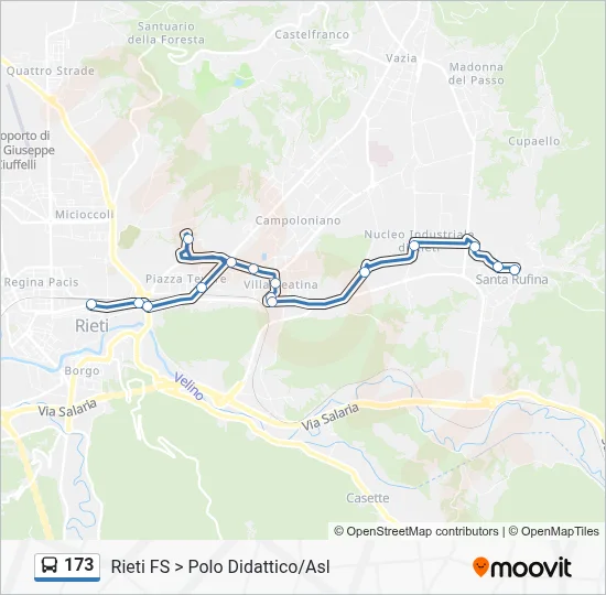 Percorso linea bus 173