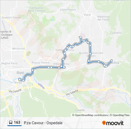 Percorso linea bus 163