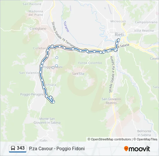 343 Bus Line Map