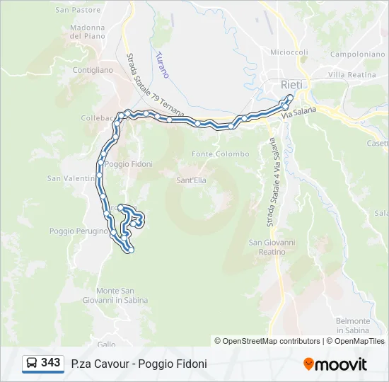343 Bus Line Map