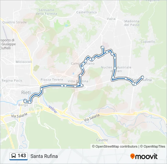 Percorso linea bus 143