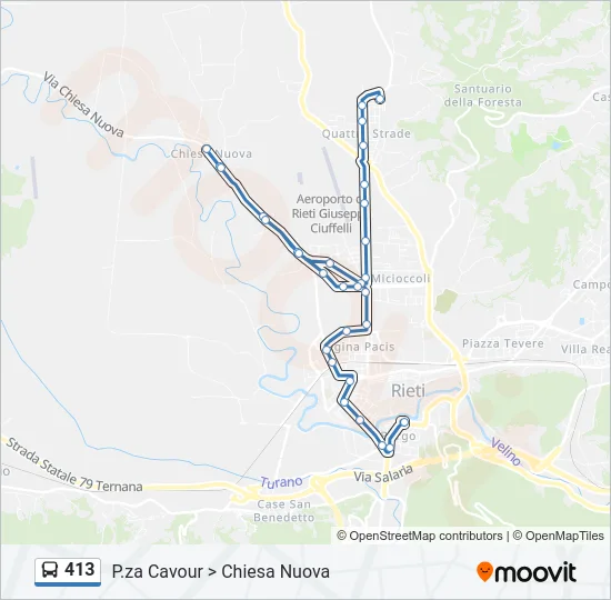413 Bus Line Map