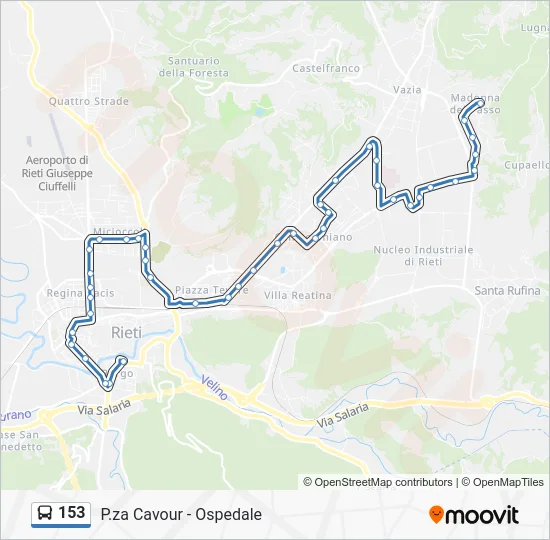 Percorso linea bus 153