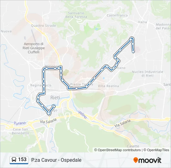 153 Bus Line Map