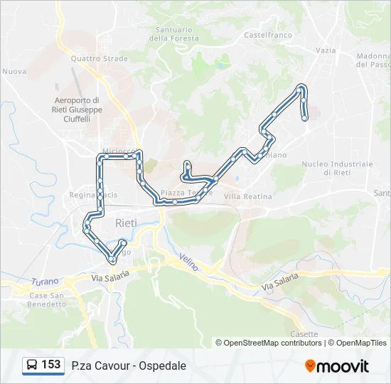 153 Bus Line Map