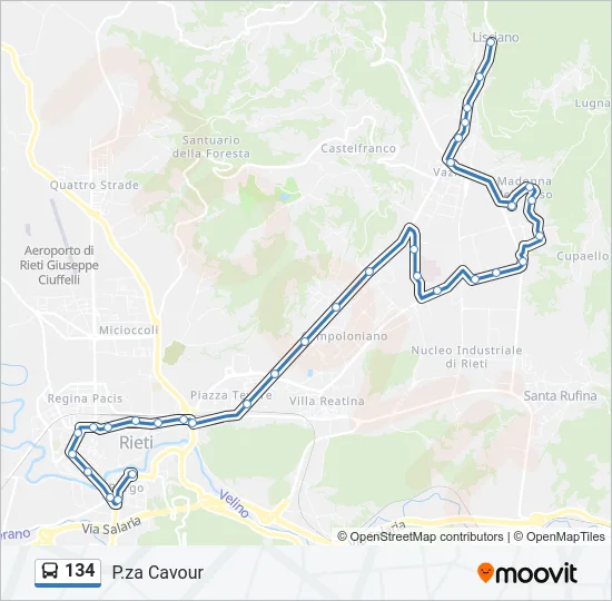 134 Bus Line Map