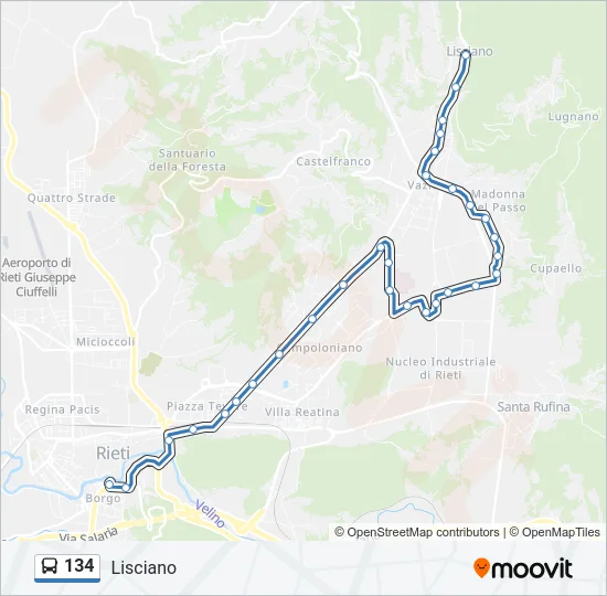 134 Bus Line Map