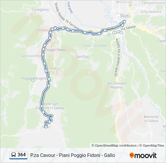 364 Bus Line Map