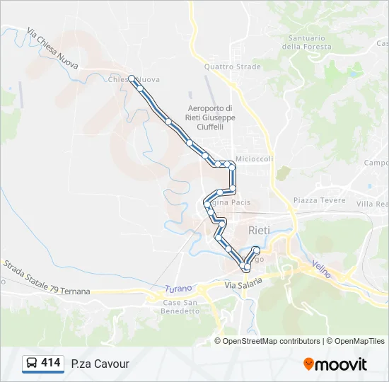 414 Bus Line Map