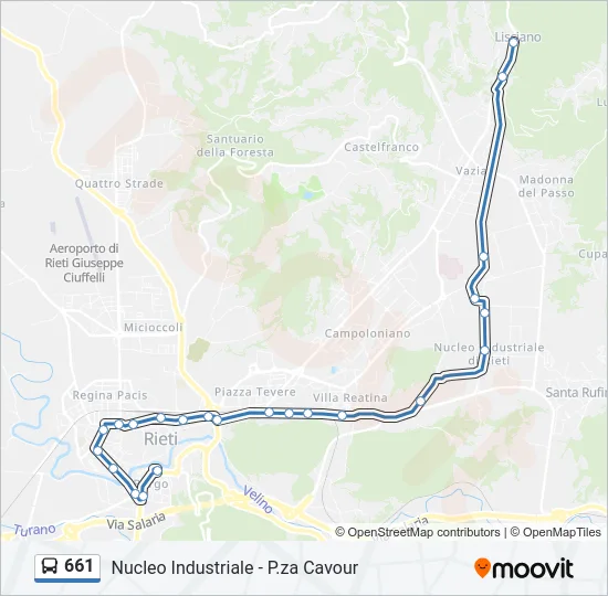 661 Bus Line Map