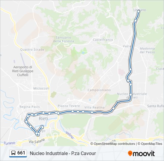 661 bus Line Map