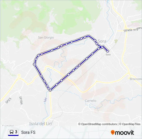 3 Bus Line Map