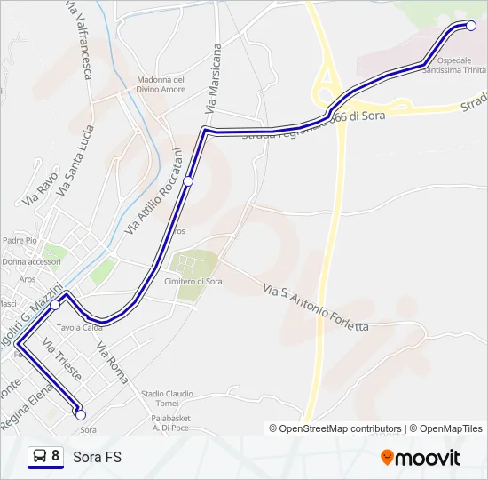 8 Bus Line Map