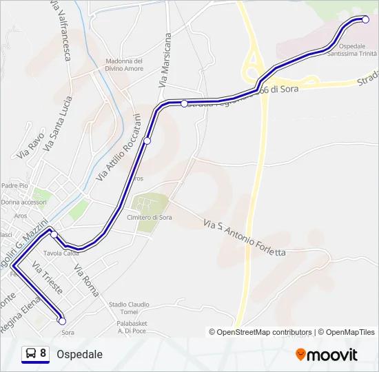 8 Bus Line Map