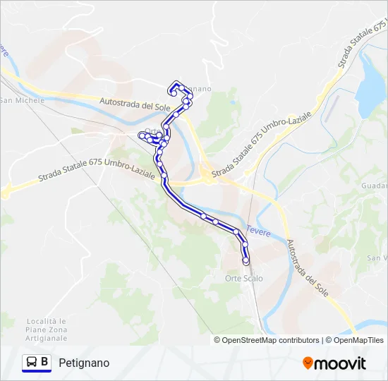 B Bus Line Map