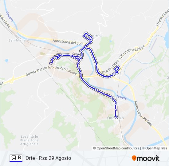 B Route: Schedules, Stops & Maps - Orte - P.za 29 Agosto (Updated)