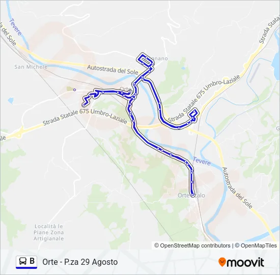B Bus Line Map