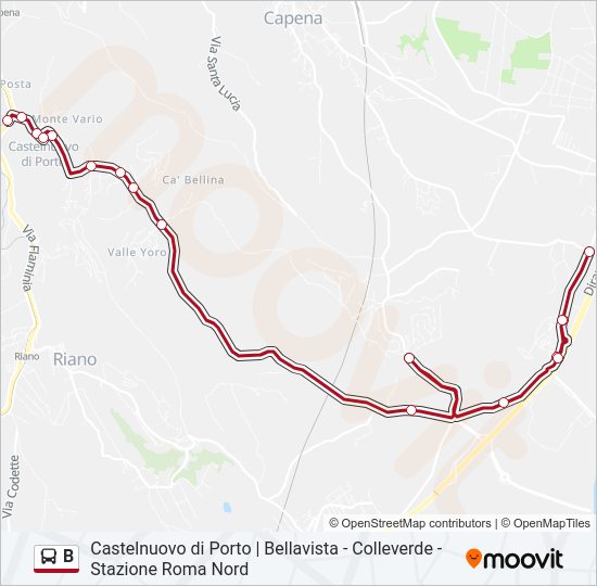 Percorso linea bus B