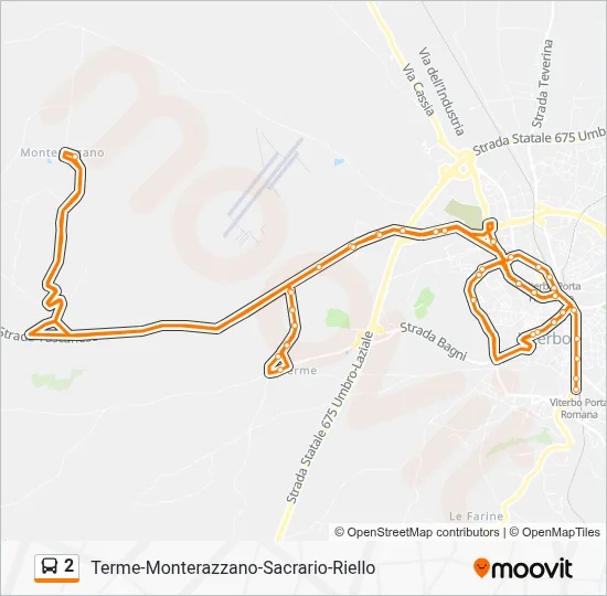 Percorso linea bus 2