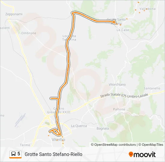 Percorso linea bus 5