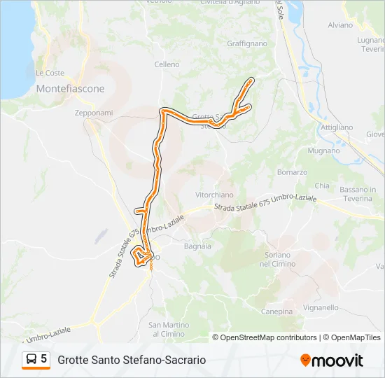 5 Bus Line Map