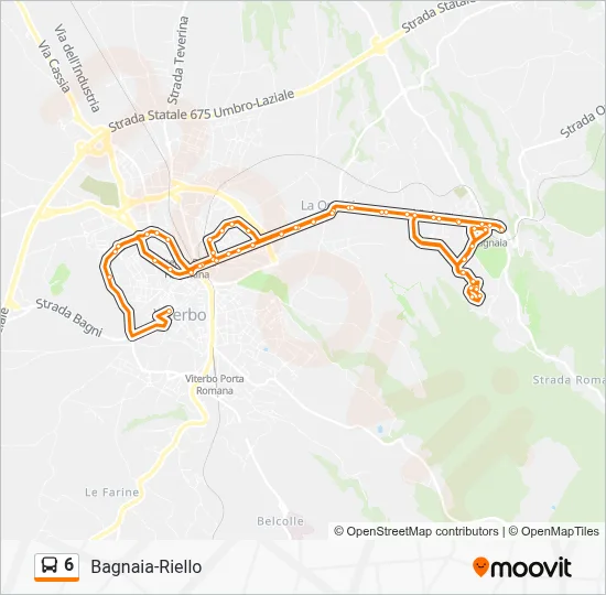 Percorso linea bus 6