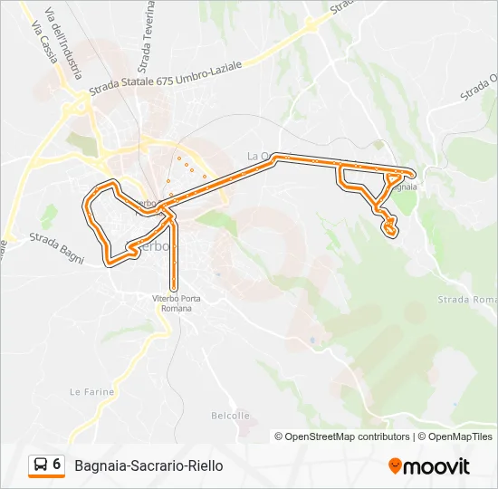 Percorso linea bus 6