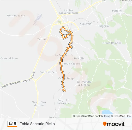 Percorso linea bus 8