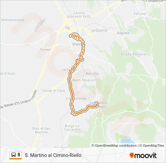 Percorso linea bus 8
