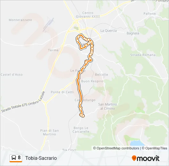 8 Bus Line Map