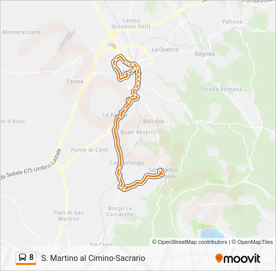 Percorso linea bus 8