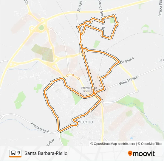 Percorso linea bus 9