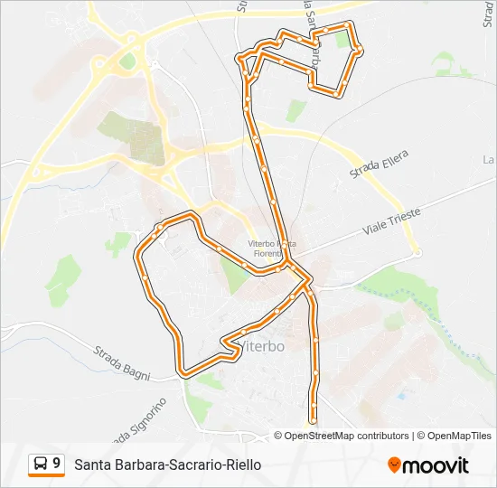 Percorso linea bus 9