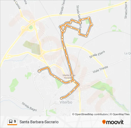 Percorso linea bus 9