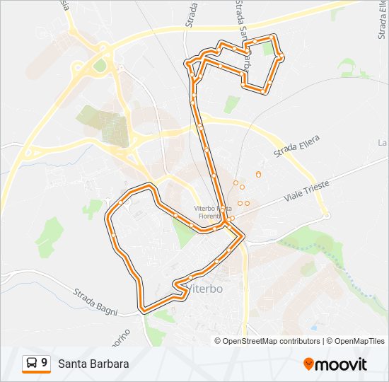 Percorso linea bus 9