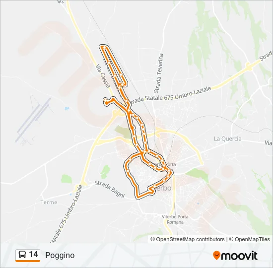 14 Bus Line Map