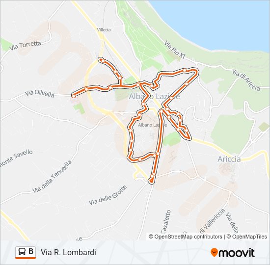 B Route: Schedules, Stops & Maps - Via R. Lombardi (Updated)