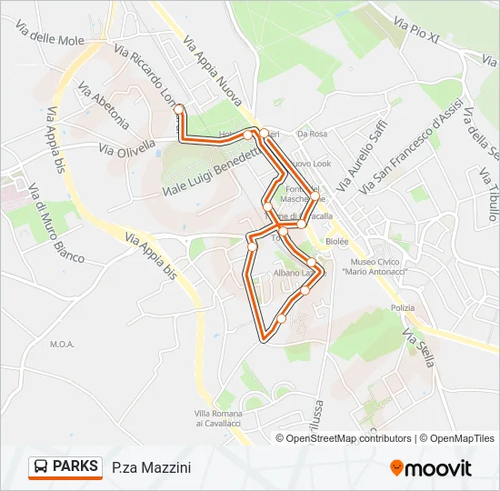 PARKS Bus Line Map