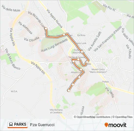 PARKS Bus Line Map