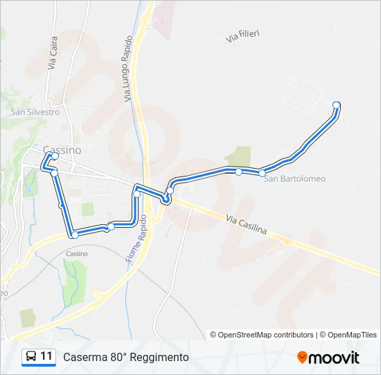 11 Bus Line Map