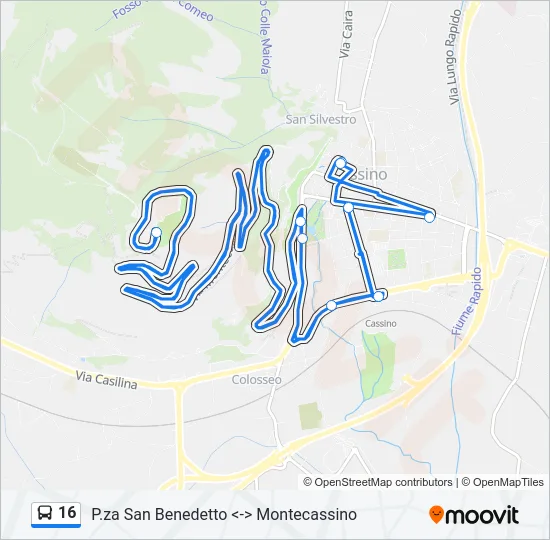 16 Bus Line Map