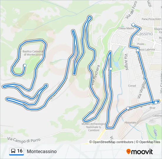 16 Bus Line Map