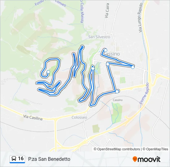 16 Bus Line Map