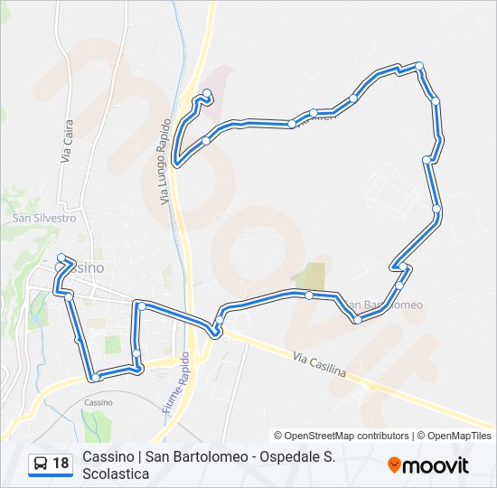 Percorso linea bus 18