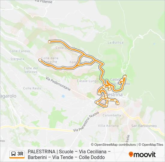 Percorso linea bus 3R