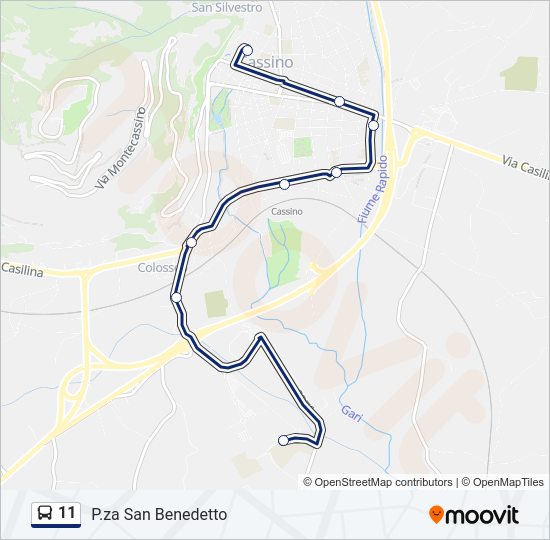 Percorso linea bus 11