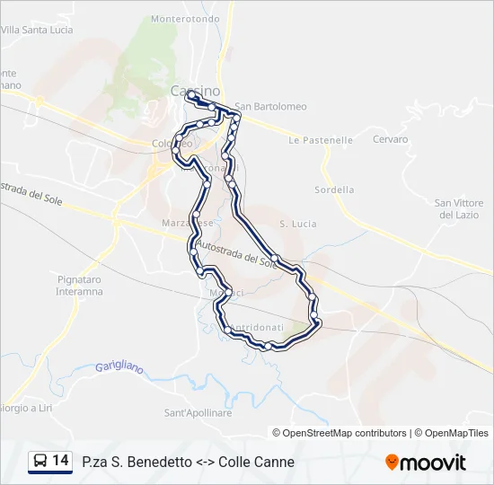 14 Bus Line Map