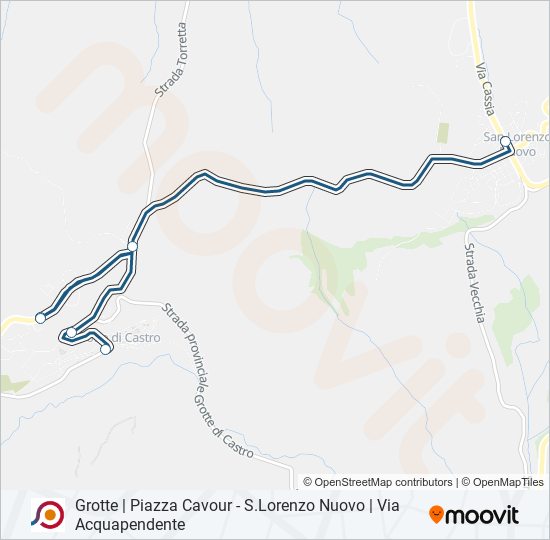 Percorso linea bus COTRAL